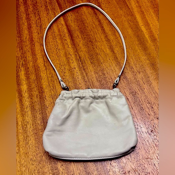 Vintage! FS Originals Cream Leather Large Coin Top Clasp Bag w Hinge Top Closure - Picture 2 of 6